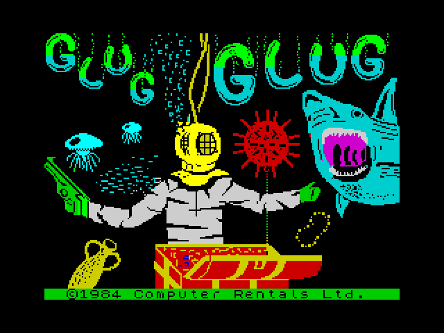 The Glug Glug ZX Spectrum loading screen.